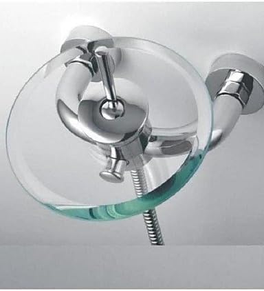 Dahuuyus Modern Taps Mixer Kitchen Sink Taps Widespread Waterfall Bathroom Ceramic cartridge Bathtub Faucet Contemporary Chrome Finish Wall-Mounted Waterfall Bathtub Faucet with Glass Spout