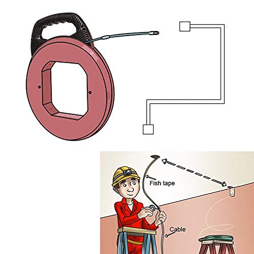 WXTOOLS 100 Foot Fish Tape Tools, Spring Steel Fish Tape Reel, Wire Puller for Electric or Communication - Thumbnail 4