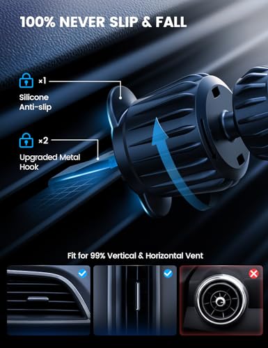 Lamicall 15W for Magsafe Car Mount Charger - Wireless Vent & Dashboard Magnetic Phone Holder Charger Mount, for iPhone 17, 17 Pro, 17 Pro Max, iPhone 16 15 14 for MagSafe Accessories, Car Accessories