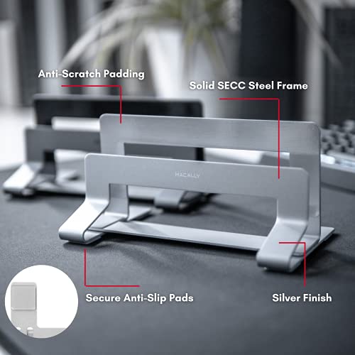Macally Vertical Laptop Stand for Desk Adjustable Vertical Laptop