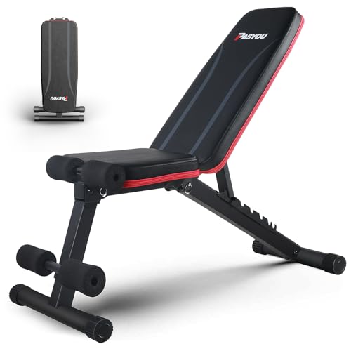 PASYOU Adjustable Weight Bench, Full Body Workout Strength Training Bench Press Foldable Incline Decline Bench Sit Up Exercise Equipment for Home Gym PA300/PA400/PA500