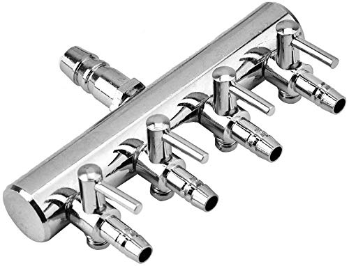 Aquarium Air Splitter Fish Tank Air Control Valve Stainless Steel Aquarium Oxygen Distributor Fish Tank Air Pump Accessories (4 Way)