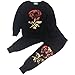 Jastore Baby Girl Cute 2PCS Flower Bow Clothing Set Long Sleeve Top +Plaid Pants (2T, Black Flower)