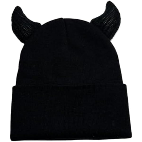 ZITEZHGO Cute Devil Horn Knit Beanie Hat for Women Men Y2K Emo