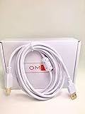 OMNIHIL 8FT-White High Speed USB 2.0 Cable