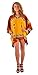 1 World Sarongs Womens Abstract Tiki Poncho Cover-Up in Yellow/Blue