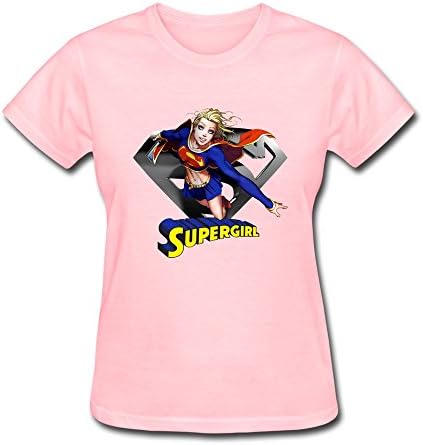 Zelura Women's Supergirl T-shirts Pink XXL