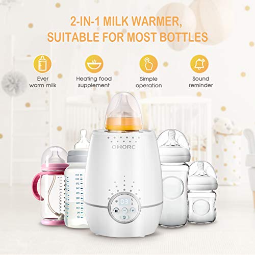 OMORC Baby Bottle Warmer, 500W Fast Warm Bottles of Breastmilk or