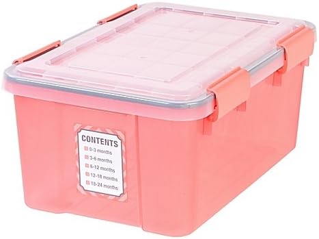IRIS Weathertight 19 qt. Keepsake Storage Boxes in Pink (Set of 6)