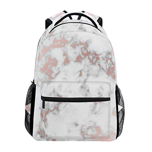 marble backpack rose gold
