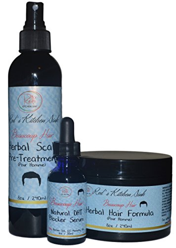 Beaucoup Hair Herbal Hair Formula For Men (JUMBO) - All Natural Hair Growth System - No Side Effects!! Ideal for Combating Hair Loss from Male Pattern Baldness!!