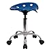 Flash Furniture Taylor Vibrant Bright Blue Tractor Seat and Chrome Stool