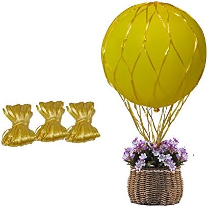 Gold Hot Air Balloon Nets Centerpiece Netting For 36 inch Balloon Centerpieces Arrangements - Pack of 3