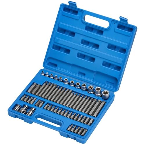 Draper Mechanics Socket and Bit Set, 3/8, 1/2 Sq. Dr. (61 Piece) 63376