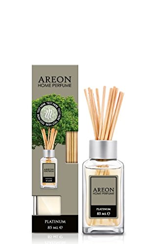 Areon Home Luxury Perfume Reed Diffuser + 10 Rattan Reeds, Platinum Scent