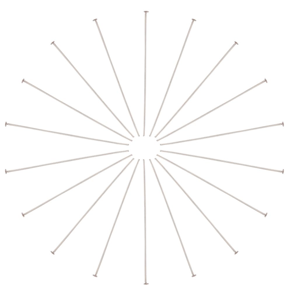 SUNNYCLUE 1 Box 500Pcs Straight Pins jewellery Pins Flat 50mm 304 Stainless Steel Flat Head Headpins for jewellery Making Accessories DIY Dangle Earrings Craft Women Adults Supplies