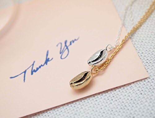 Coffee Bean Pendant Necklace in Gold / Silver