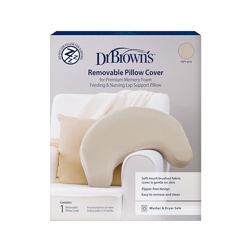 Dr. Brown's Bottle Feeding and Nursing Lap Support Pillow Cover, Soft Brushed F…