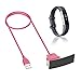Charger for Fitbit Alta HR, KingAcc Replacement USB Charging Cable Cord Dock Charger for Fitbit Alta HR, Fitness Tracker Wristband Smart Watch (3Foot/1meter, 2-Pack, Rose)
