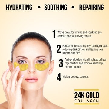 (12 Pairs) Luxury Collagen Eye Masks,Premium Anti Aging Moisturizing Depuffing With Hyaluronic Acid. For Fine Lines,Puffiness&Dark Circles,Cooling Soothe Pads Sheets Hydrating Under Eye Wrinkles