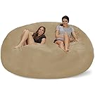 Chill Sack Bean Bag Chair: Giant 8' Memory Foam Furniture Bean Bag - Big Sofa with Soft Micro Fiber Cover - Camel