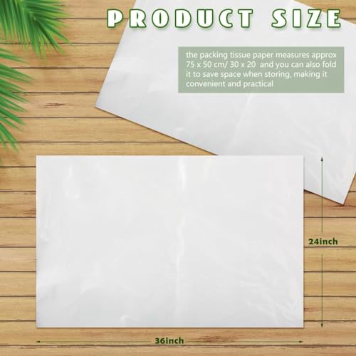 100 Sheets 24 x 36 Inch Translucent Acid Free Archival Tissue Paper, Unbuffered No Acid Paper, White No Lignin Free Packing Tissue Paper for Storage, Gift Bags, Preserving Clothing Storage Textiles