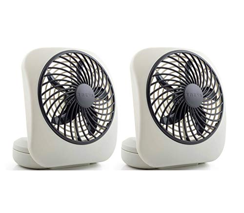 O2COOL 5 Inch Fan, Grey, 2 Units