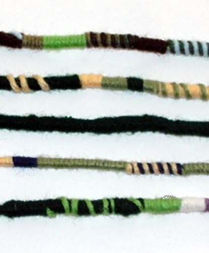 Green Color Scheme Hippie Hair Extension, Qty: 1 Dreadlocks Accessory, Dread Wrap, Hair Fall, Hair Wrap, Colorful Accessories for Dreads, Braids, Curls