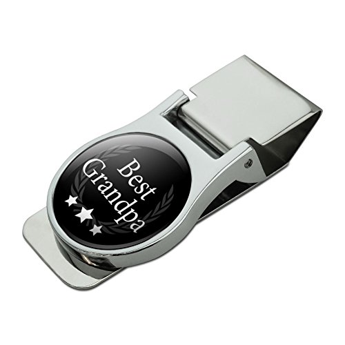 Best Grandpa Award Satin Chrome Plated Metal Money Clip