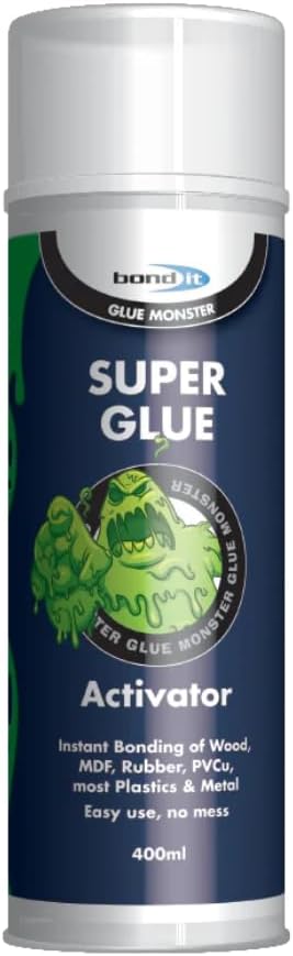 Bond It Super Glue Activator Spray 400ml Fast Curing Adhesive Accelerator