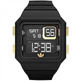 Adidas Curitiba Black Digital Dial Black Silicone Strap Mens Watch ADH2772