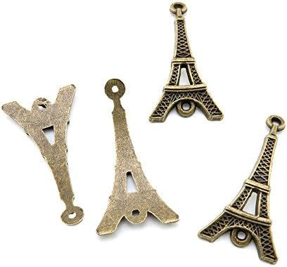 5 Pieces Jewelry Making Findings Antique Bronze Charms Craft Lots Repair Supplies Supply B1OH0 Paris Eiffel Tower