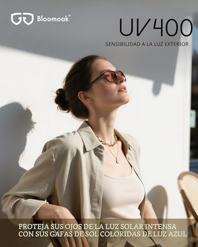 Bloomoak Gafas de color rosa antimigraña, FL-Flex gafas rosas contra la sensibilidad a la luz, el deslumbramiento LED, la fotofobia y la fatiga ocular