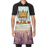 flySpacs Men Funny Kitchen Apron Waterproof Chef Apron with 2 Pockets for Cooking,Grill and Baking(King & Queen)