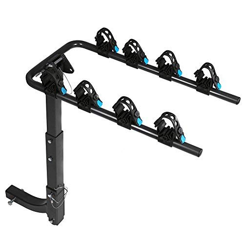IKURAM 4 Bike Rack Bicycle Carrier Racks Hitch Mount Double Foldable Rack for Cars, Trucks, SUV’s and minivans with a 2″ Hitch Receiver