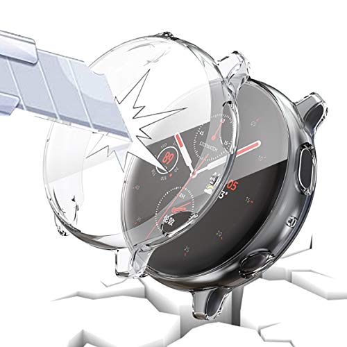 Haojavo 3 Pack Screen Protector Case for Samsung Galaxy Watch Active 2 44mm, Soft TPU Slim Fit Full Cover Screen Protector Case for Galaxy Watch Active 2 44mm Smartwatch Bands Accessories Black