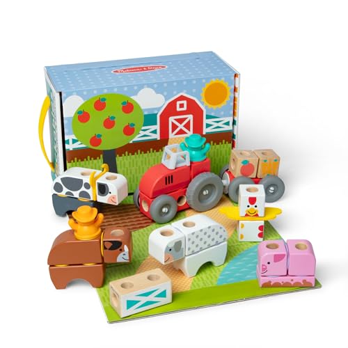 - Blockables - La Ferme 56 Pièces - Puzzle Enfant - Jeu Montessori - Jouet En Bois - Jouet D'Activité, De Développement Et Apprentissage - - Cadeau Enfant 2 Ans Et +