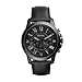 Fossil Men's Grant Quartz Stainless Steel and Leather Chronograph Watch, Color: Black (Model: FS5132)
