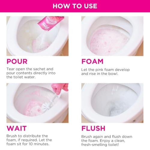 STARDROPS – THE PINK STUFF – THE MIRACLE POWER FOAMING TOILET CLEANER – 2 TREATMENTS – SELF ACTIVATING PINK FOAM PACK OF 1 (7 OUNCE)