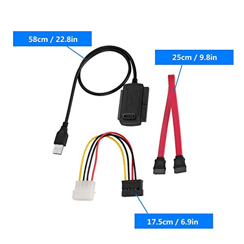Aufee USB to IDE/SATA Cable, High Speed 3 in 1 USB2.0 to 2.5/3.5inch IDE/SATA Conversion Cable Network Card USB to IDE - Thumbnail 4