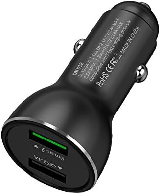Quick Charge 3.0 Dual USB Car Charger, PowerDrive Speed 2 for Galaxy S7/S6/Edge/Plus, and PowerIQ for iPhone X/8/7/6s/Plus, iPad Pro/Air 2/mini, LG, Nexus, HTC and More