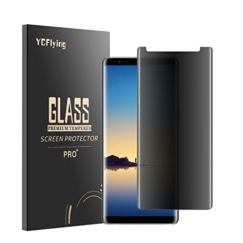 YCFlying 92715 Privacy, Case Friendly, Anti-Spy, 3D Curved Tempered Glass Screen Protector for Samsung Galaxy Note 8 - Transparent