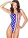 Uget Women's Printed American Flag One Piece Swimsuit Sexy Monokini Swimsuit S