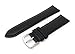 JP Leatherworks Mens Padded Genuine Leather Watchband - Color Black - 20mm Width - Extra Long Watch Band