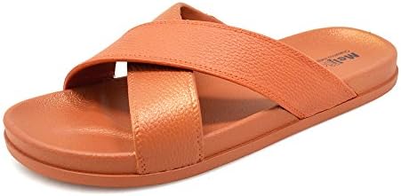 Polliwoo Men's Summer Beach Sandals Slippers,Unisex Men Indoor Bathroom Flip Flops Flat Anti Skid Slippers Thongs (S-7-7.5, Camel)