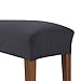 Smiry Jacquard Dining Room Bench Covers, Stretch Spandex upholstered Bench Slipcover, Removable Washable Bench Protectors(15.7'' x 43.3'', Dark Grey)