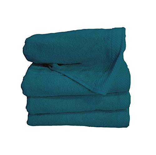 Miracle Home Nile Towel 2 Pieces of 50 x 100. 100% Cotton, Green Emerald, 50X100