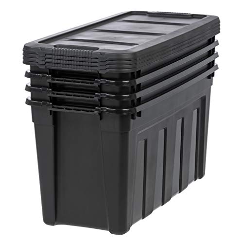 IRIS USA 31 Gallon Stackable Storage Containers with Lids and EasyGrip