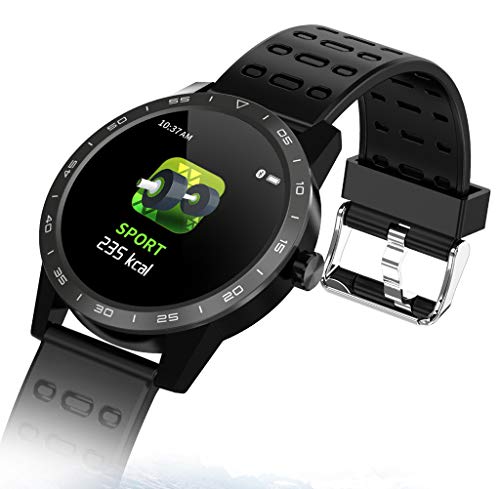 Sunward Waterproof Sport Smart Watch Blood Pressure Heart Rate Monitor for iOS Android,Smart Pedometer for Kids, Women and Men (Black)