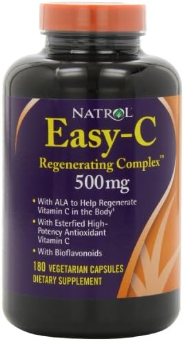 NatrolEasy-C Regenerating Complex 500mg Vegetarian Capsules with Bioflavonoids, 180-Count
